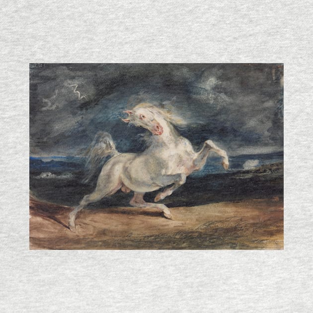 Horse Frightened by Lightning by Eugene Delacroix by Classic Art Stall